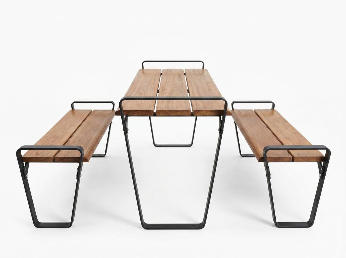 Metal-Wooden Picnic Bench