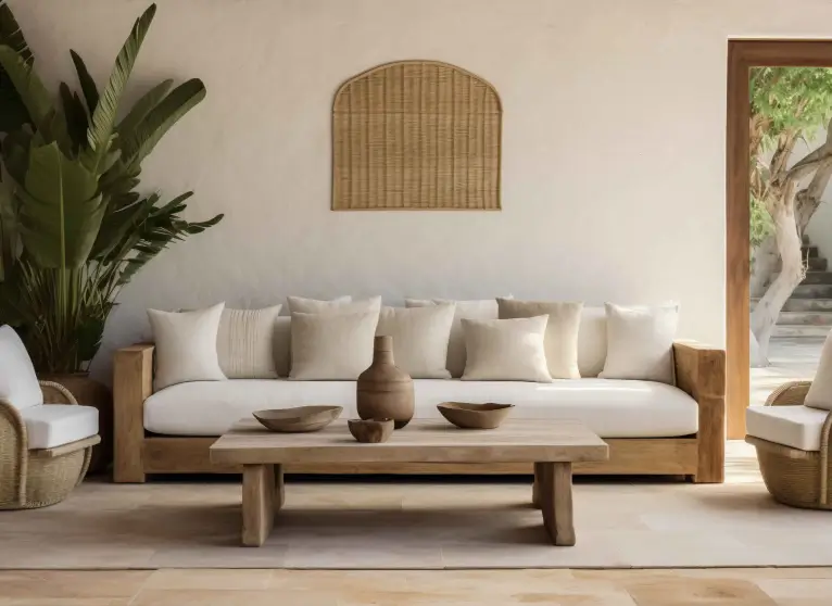 Urbanland wicker living furniture set, showcasing elegant design and durable construction for stylish outdoor lounging.