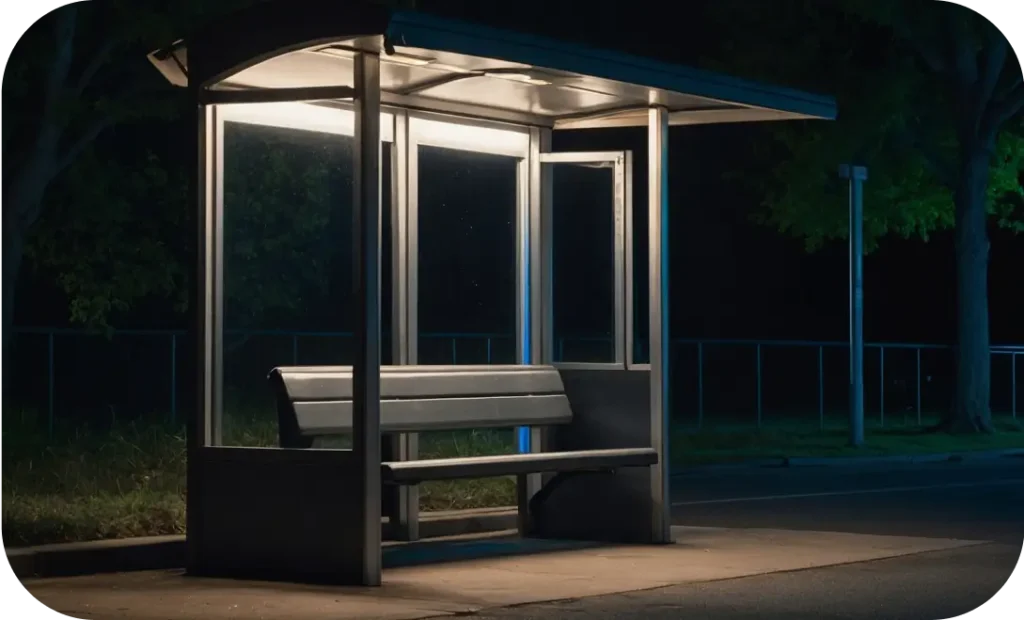 High-quality UrbanLand bus shelter featuring a modern design and durable materials, showcasing its appeal.