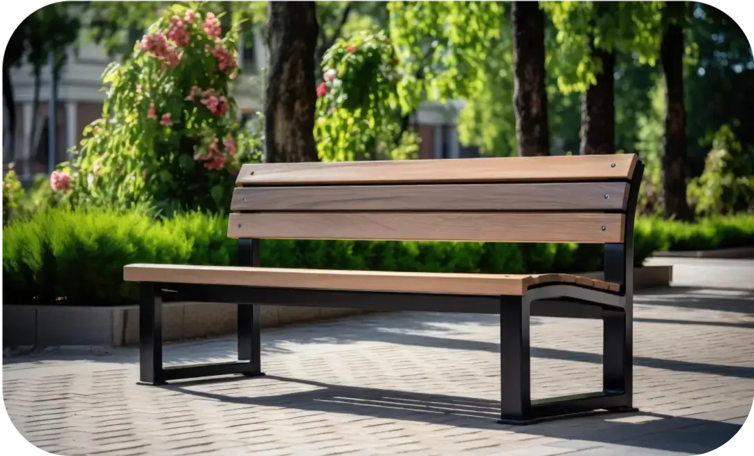 Elegant wooden and metal outdoor furniture from Urbanland Products enhancing outdoor spaces