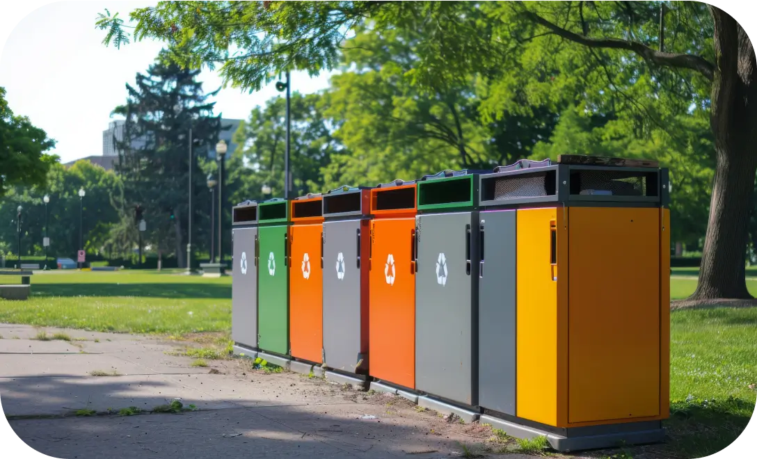 Durable and stylish outdoor dustbin for maintaining cleanliness in urban settings