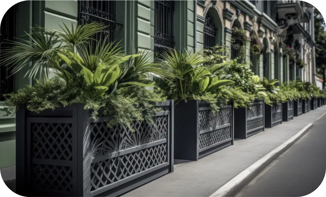 Modern street planters from Urbanland Products for vibrant urban landscapes