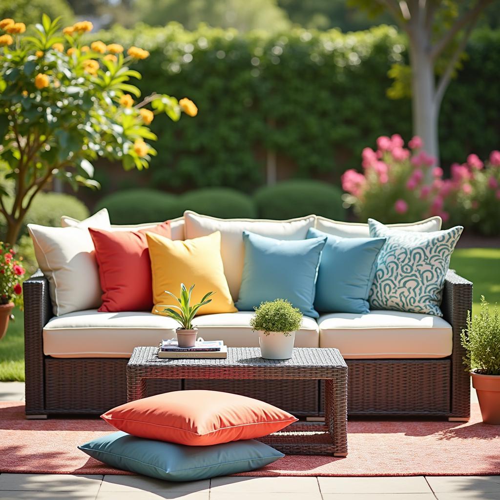 Water-resistant outdoor cushions