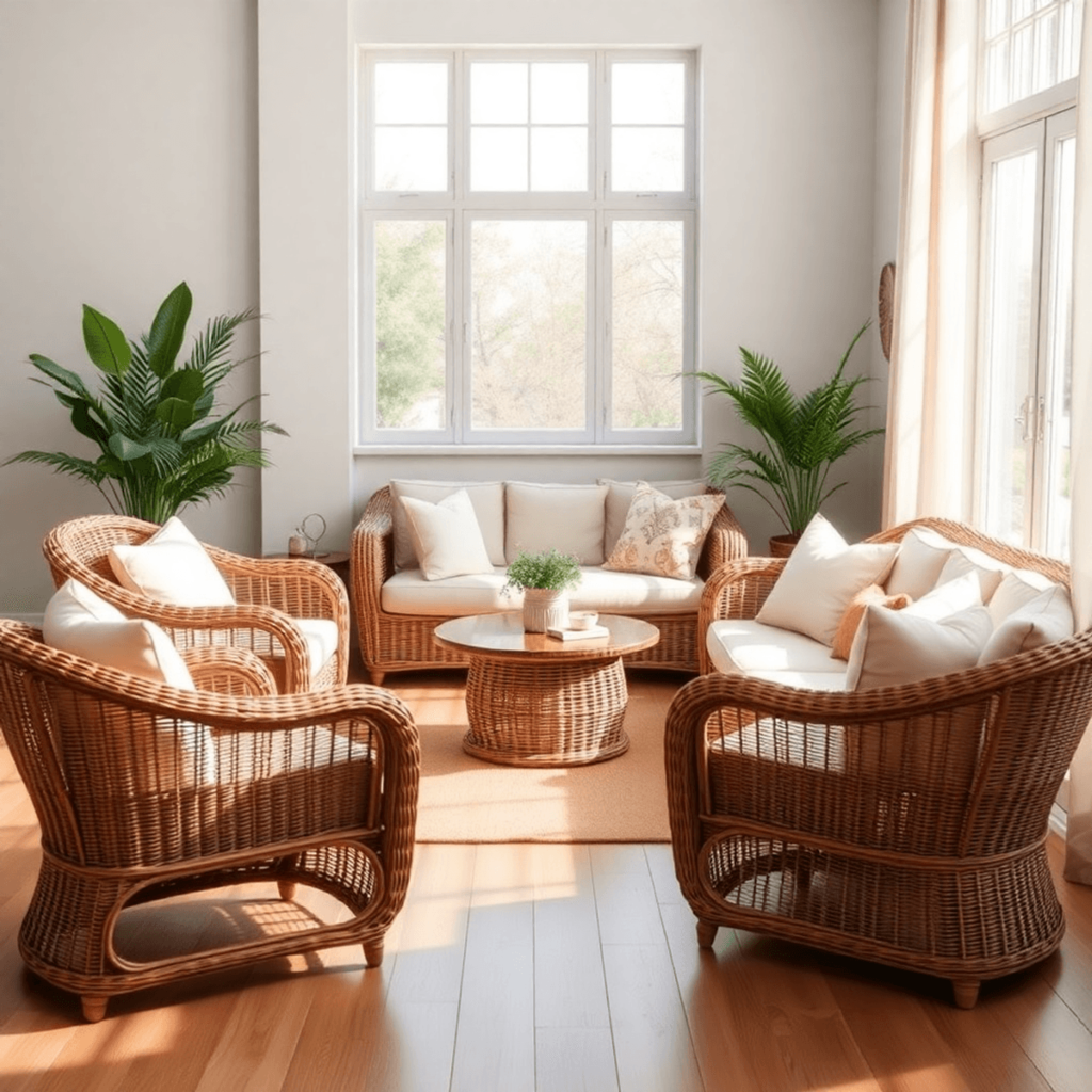 Wicker living furniture