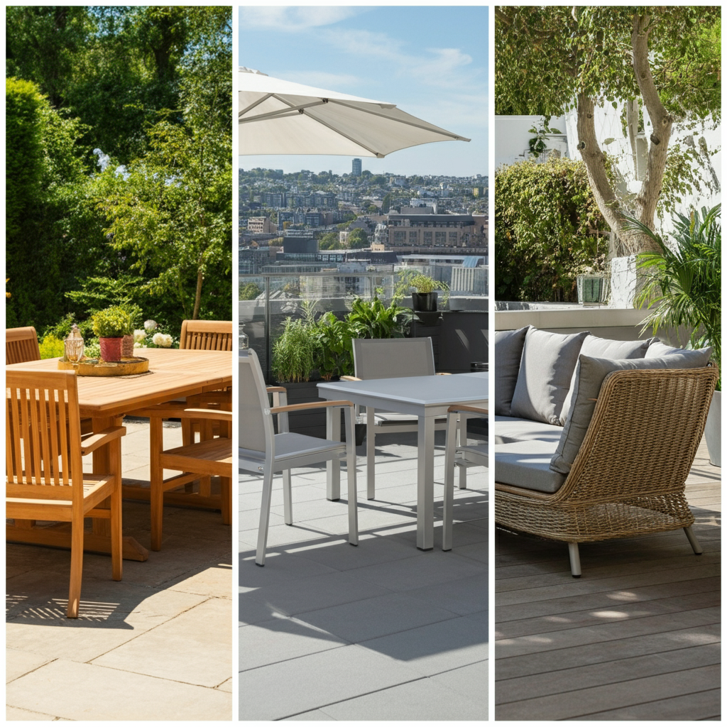 Teak, Rattan and Aluminium Outdoor Furniture