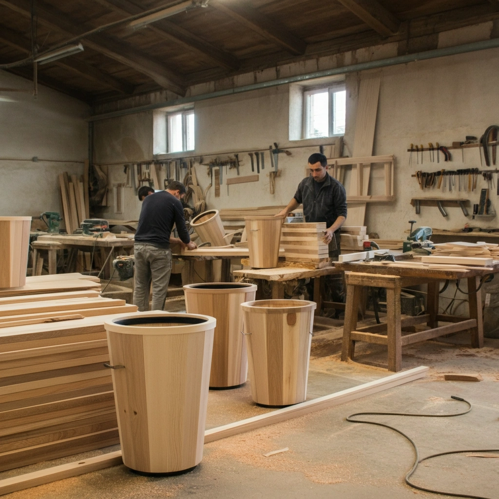 Wooden Dustbin