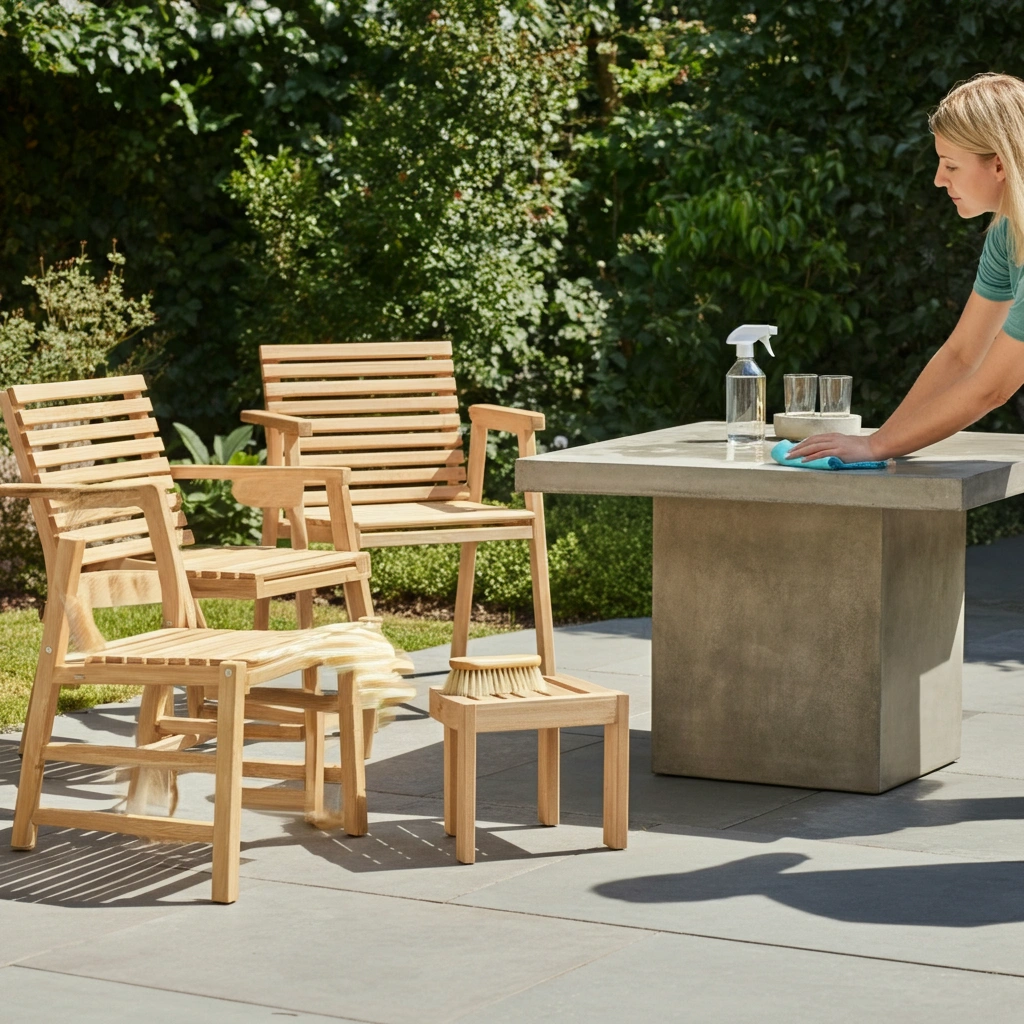 Maintaining various patio furniture 