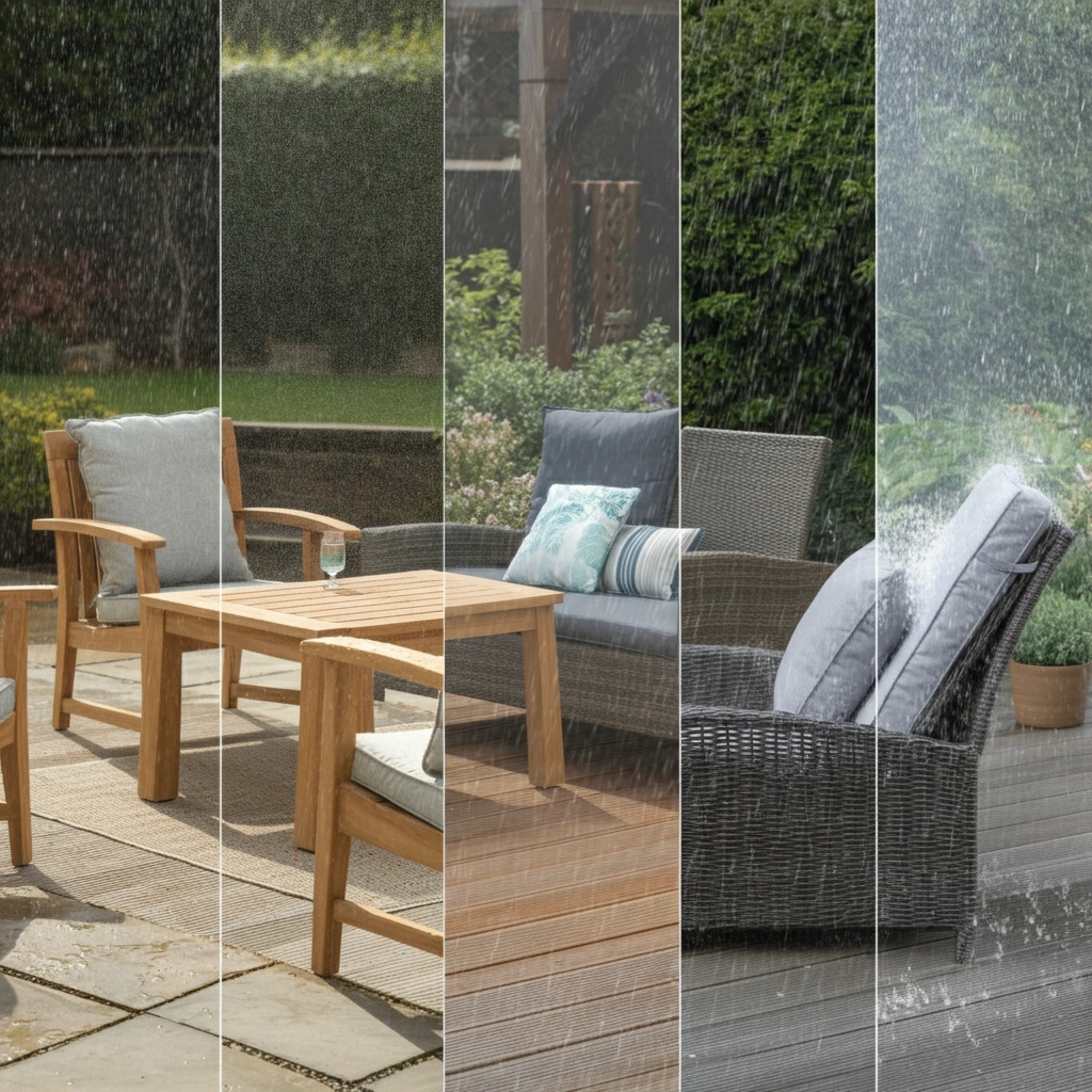 Weather-resistant outdoor furniture in changing conditions