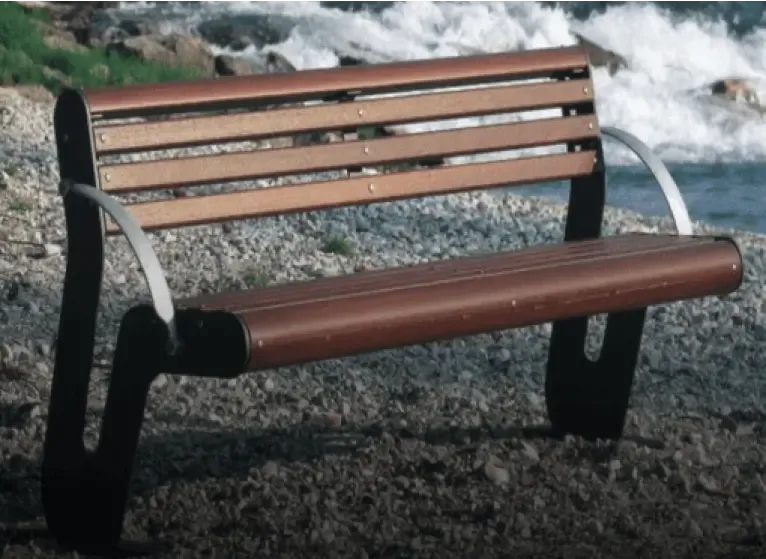 Wooden outdoor bench by the shore from the Best Garden Bench Manufacturer in India – Urbanland Products