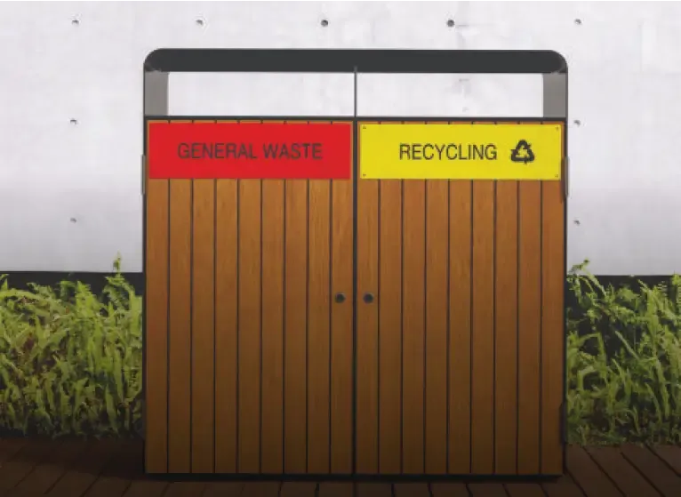 Dual compartment recycling street dustbin by Street Dustbin Manufacturer in India – UrbanLand Products