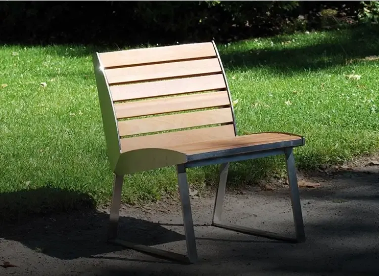 Compact wooden garden bench with metal frame - UrbanLand Products, Garden Bench Manufacturers in India