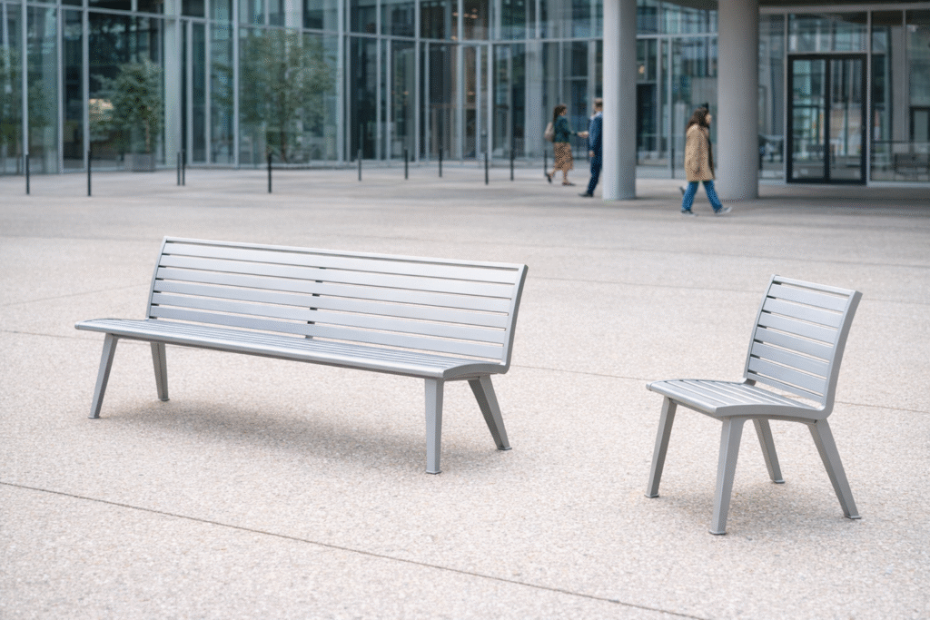 Modern Outdoor Aluminium Bench and Seating Set by UrbanLand Products