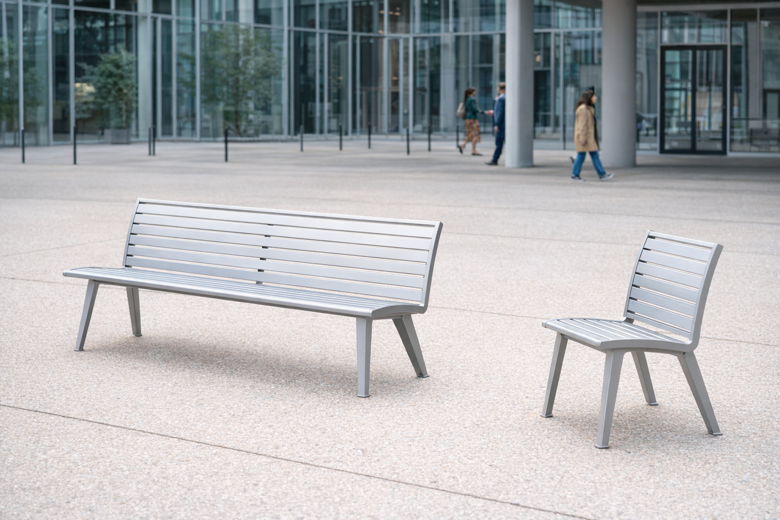 Modern Outdoor Aluminium Bench and Seating Set by UrbanLand Products